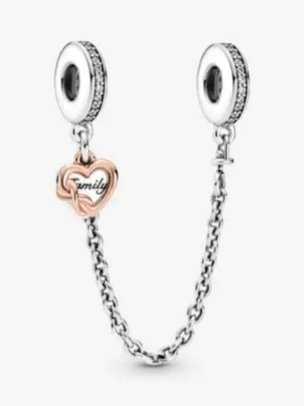 Pandora Family Heart Safety Chain Charm